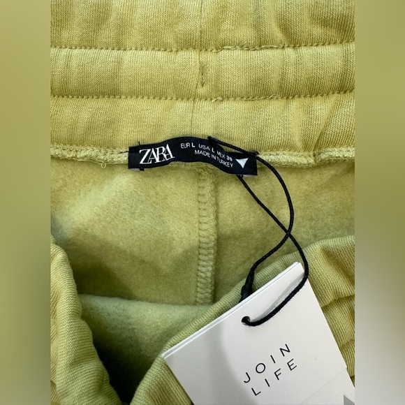 Zara lime green drawstring fleece sweater midi tie front pencil skirt nwt - Picture 8 of 14